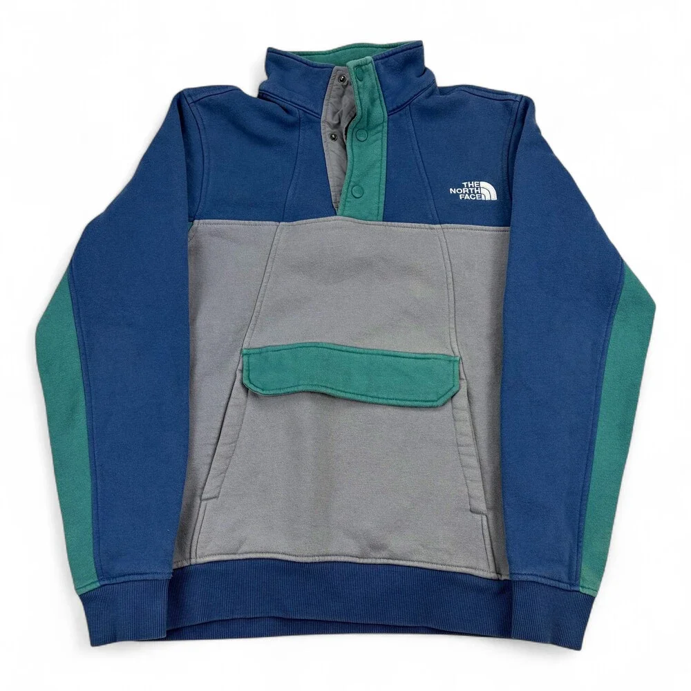 The North Face Men's‎ Colorblock Snap Pullover Sweatshirt Sz S